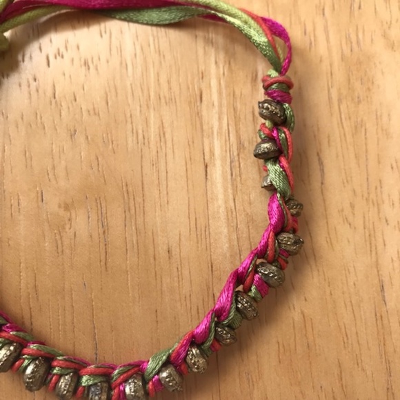 Macrame Anklet Handmade Bead Adjustable Boho VTG - Picture 5 of 8